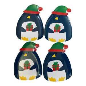 Target Christmas Penguin Holiday 2020 Dinner Plate Platter Blue Melamine TAGS